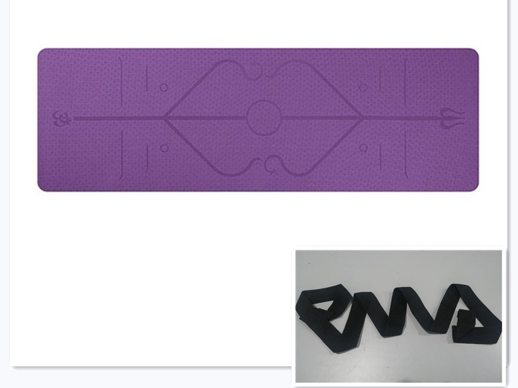 Non Slip TPE Yoga Mat Position Line Beginner - Fashion-booth