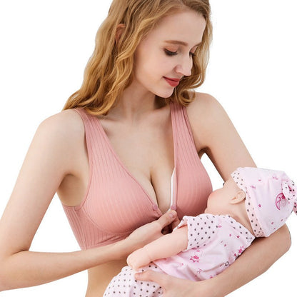 Maternity nursing bra for pregnant women, cotton padded, vest style for breastfeeding.