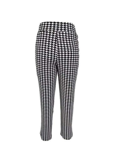 Ladies' Thousand Bird Grid Bow Fashion Casual Pants - Fashion-booth