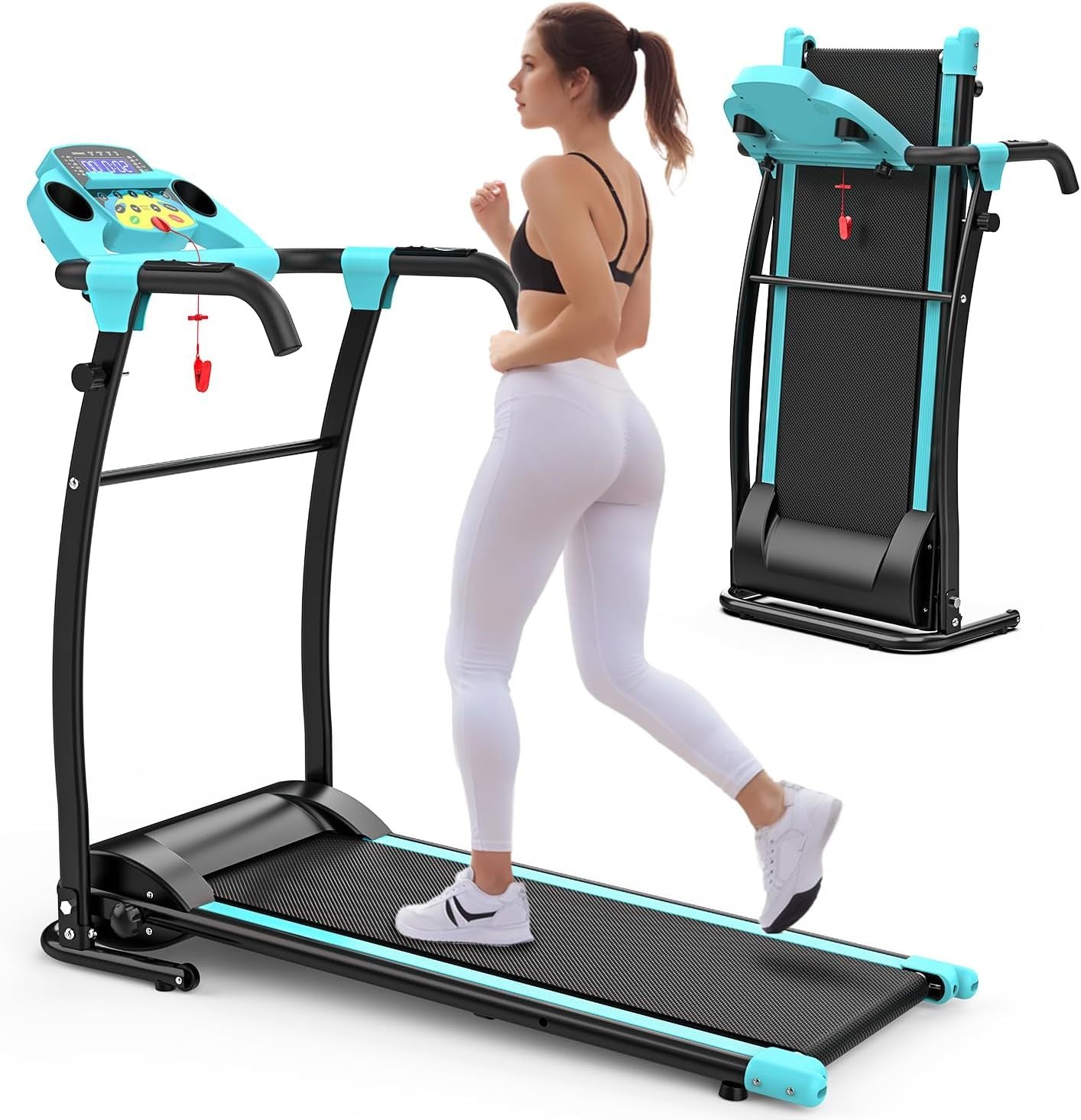 Walking Pad With Handle Bar, Foldable Treadmill 2.5HP Treadmill Under Desk 300 Lbs Capacity 2-in-1 Walking Treadmill Pad With Remote Controller For Home Office - Fashion-booth
