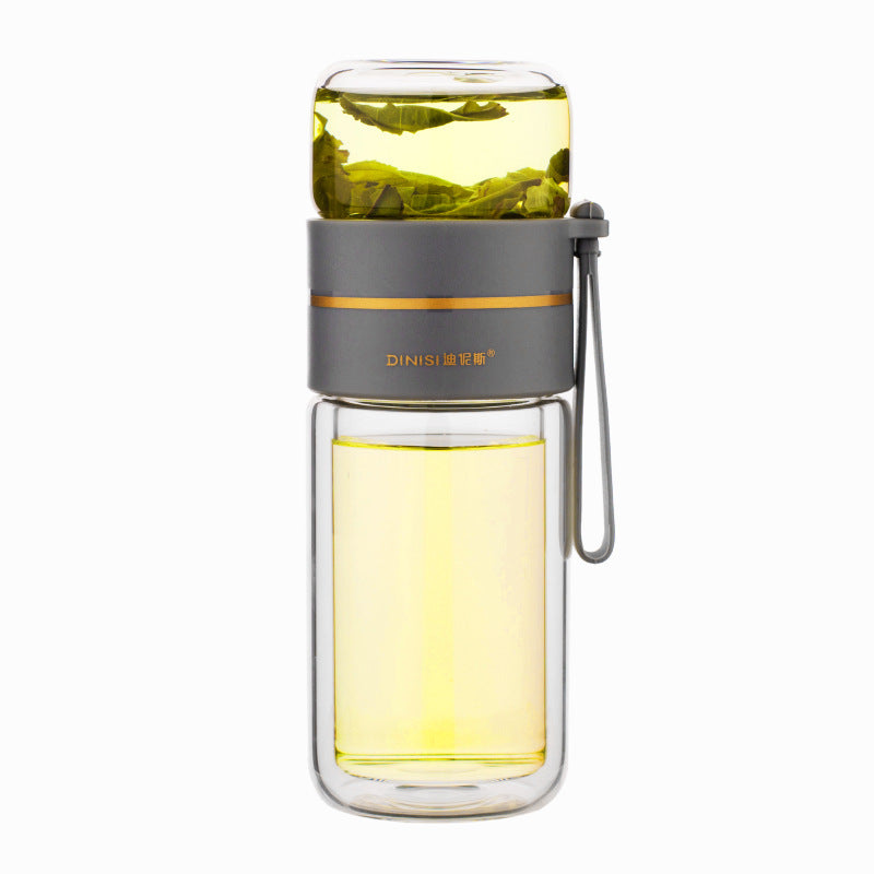 Glass Water Bottle With Tea Infuser Filter Tea Separation Double Wall  Tea Infuser Filter Tea Separation Double Wall Glass Bottle Leakproof Fashion-booth