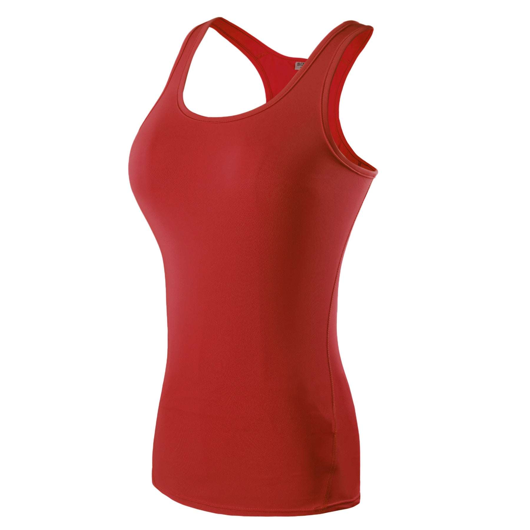 Red women’s plus size bra tank top made of polyester fiber.