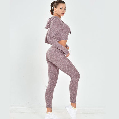 New Sexy Navel Knitted Fitness Sports Suit Sexy Navel Knitted Fitness Sports Suit Fashion-booth