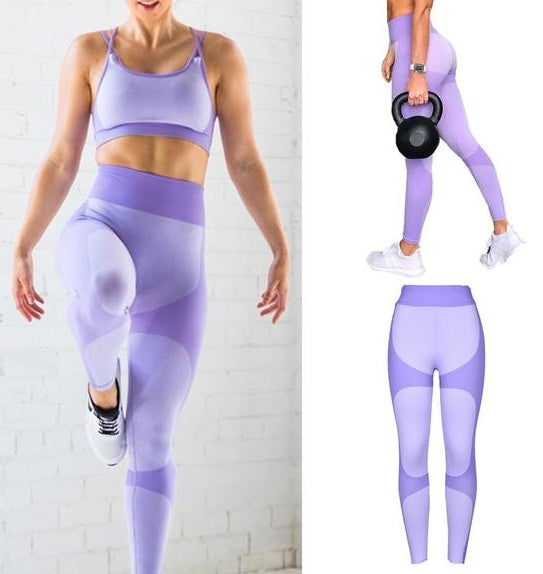 Purple Clarke Leggings offering comfort and style, shown worn and in detail.