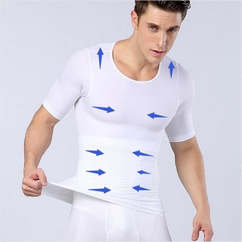 Male Chest Compression T-shirt Fitness Hero Belly Buster Slimming - Fashion-booth