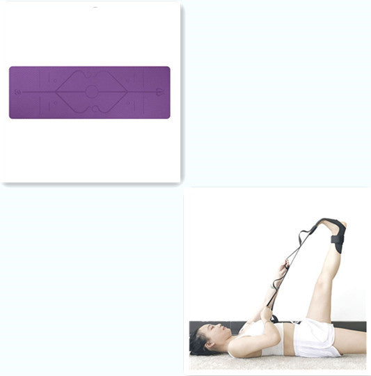 Non Slip TPE Yoga Mat Position Line Beginner - Fashion-booth