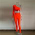 One-shoulder top skinny trousers two-piece suit -shoulder top skinny trousers Fashion-booth