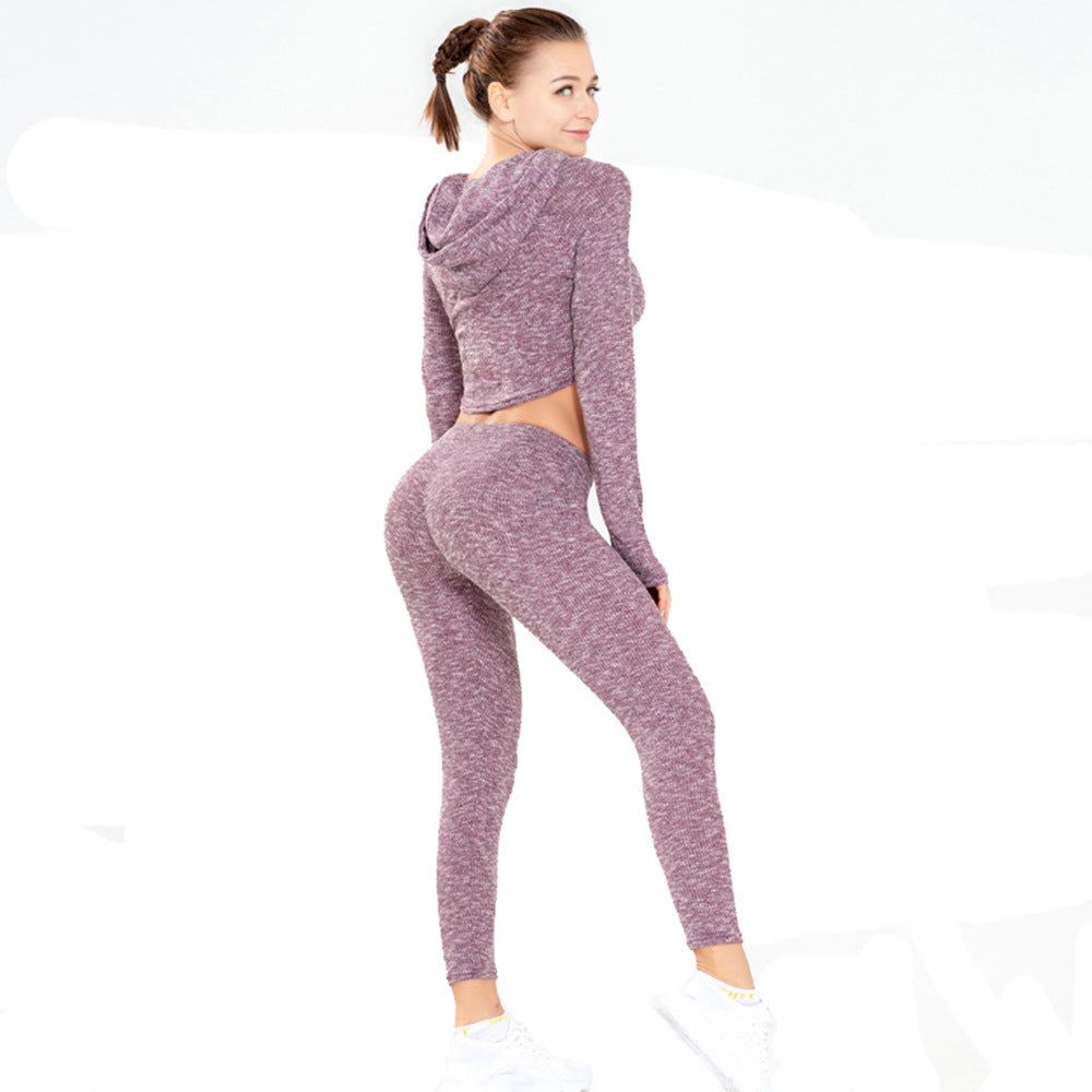 New Sexy Navel Knitted Fitness Sports Suit Sexy Navel Knitted Fitness Sports Suit Fashion-booth