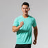 Running Fitness Quick-Drying Top Ice Silk Stretch T-Shirt in lake blue, comfortable and breathable design.