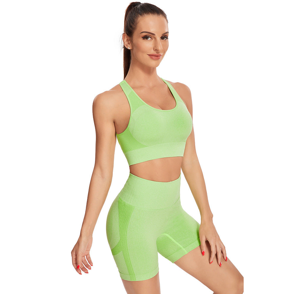 Seamless Knitted Suit Women Sexy &amp; Sporty Yoga Short Workout Set Seamless Knitted Suit Women Sexy &amp; Sporty Yoga Short Workout Set Fashion-booth