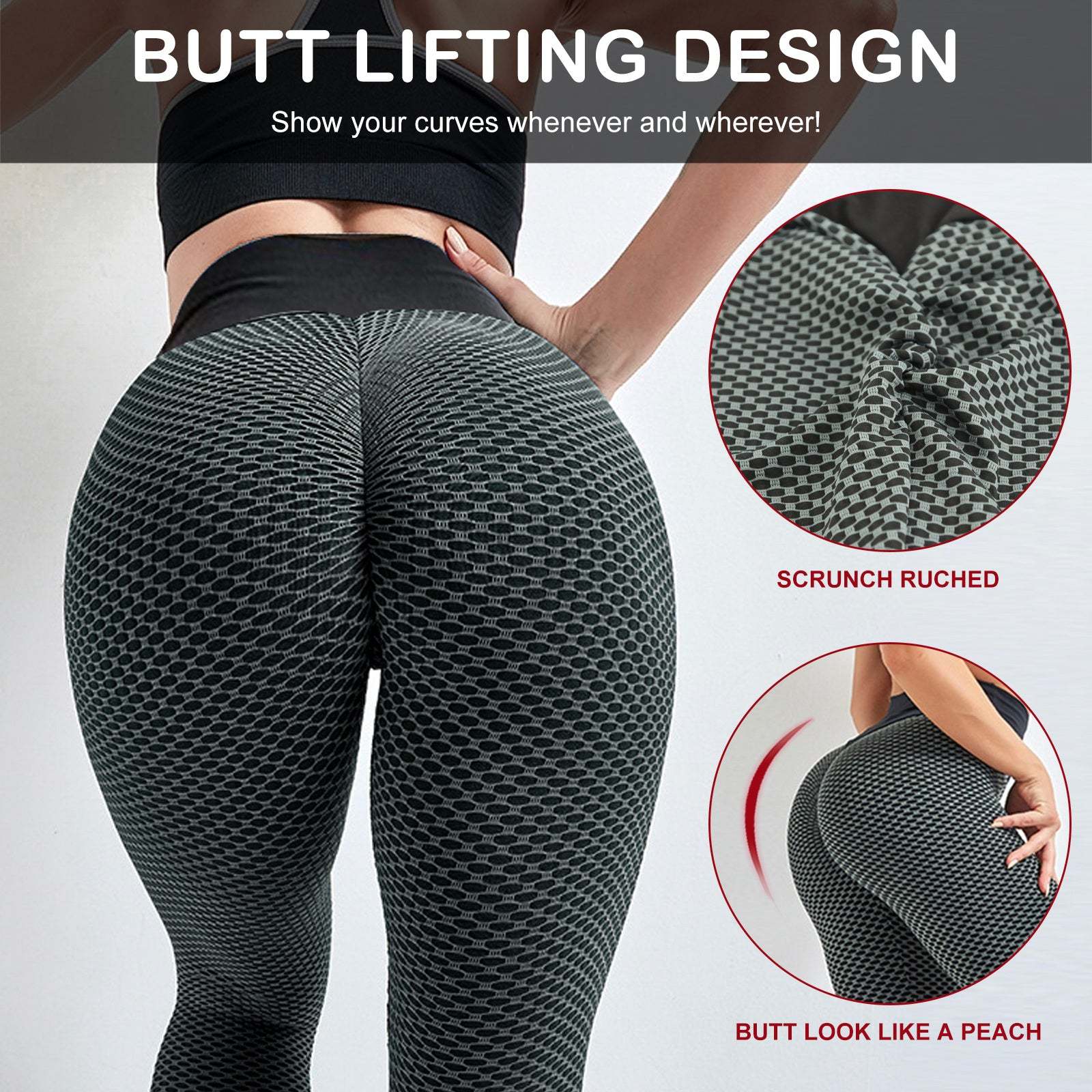 TIK Tok Leggings Women Butt Lifting Workout Tights Plus Size Sports Hi Sports High Waist Yoga Pants  Fashion-booth