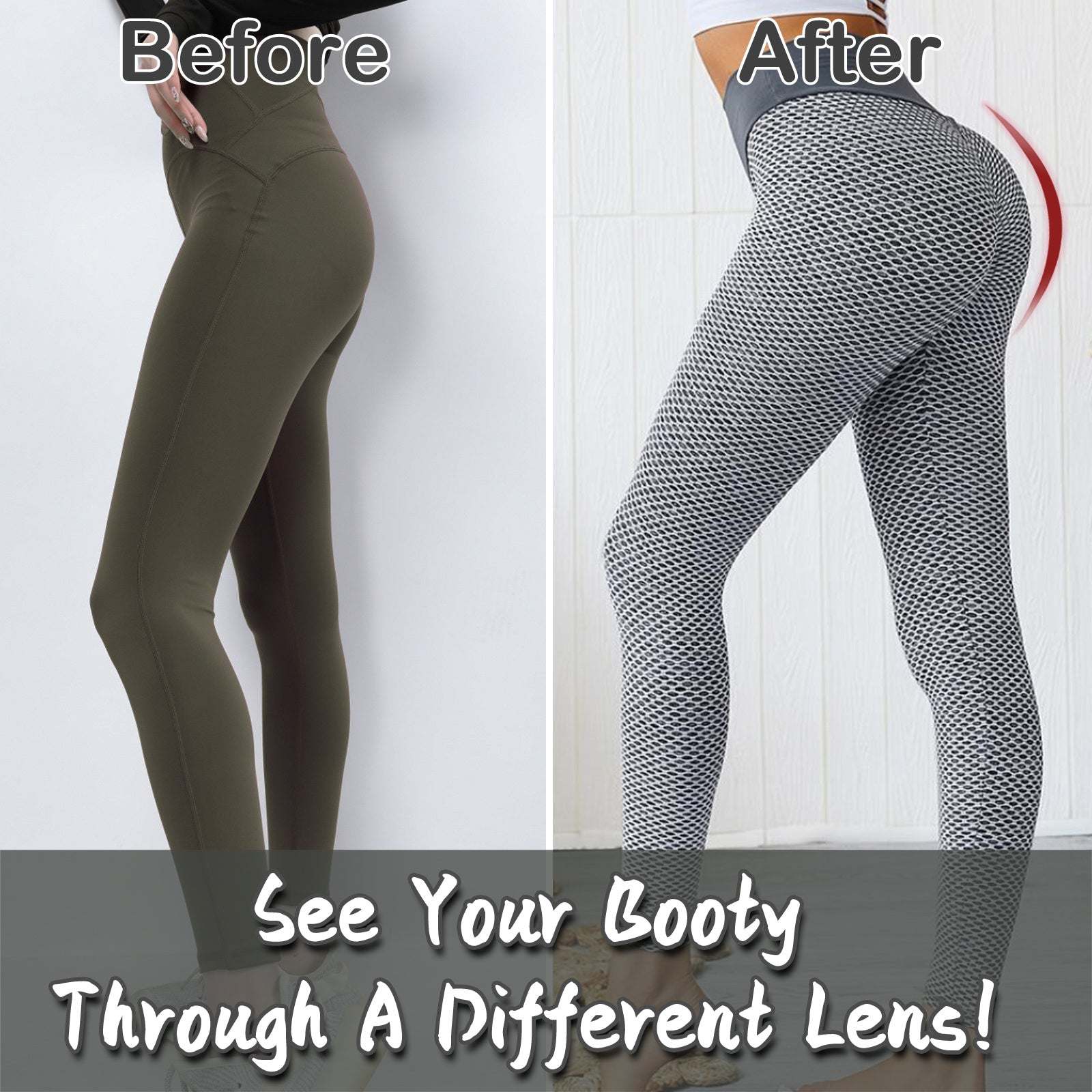 TIK Tok Leggings Women Butt Lifting Workout Tights Plus Size Sports High Waist Yoga Pants Light Grey - Fashion-booth