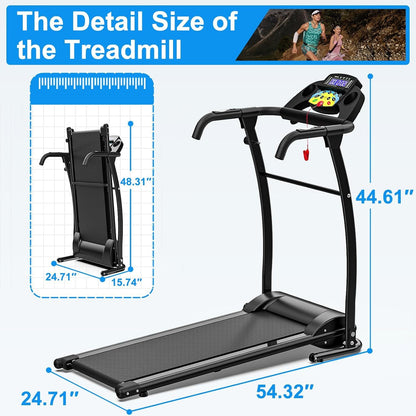 Walking Pad With Handle Bar, Foldable Treadmill 2.5HP Treadmill Under Desk 300 Lbs Capacity 2-in-1 Walking Treadmill Pad With Remote Controller For Home Office - Fashion-booth