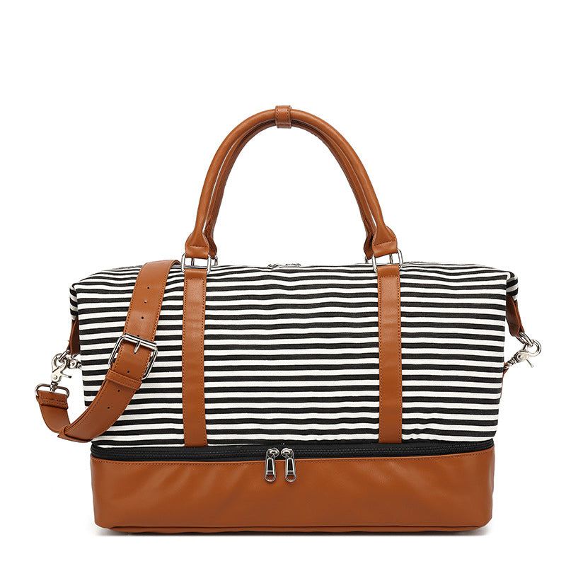 Canvas striped travel bag Canvas striped travel bag Fashion-booth