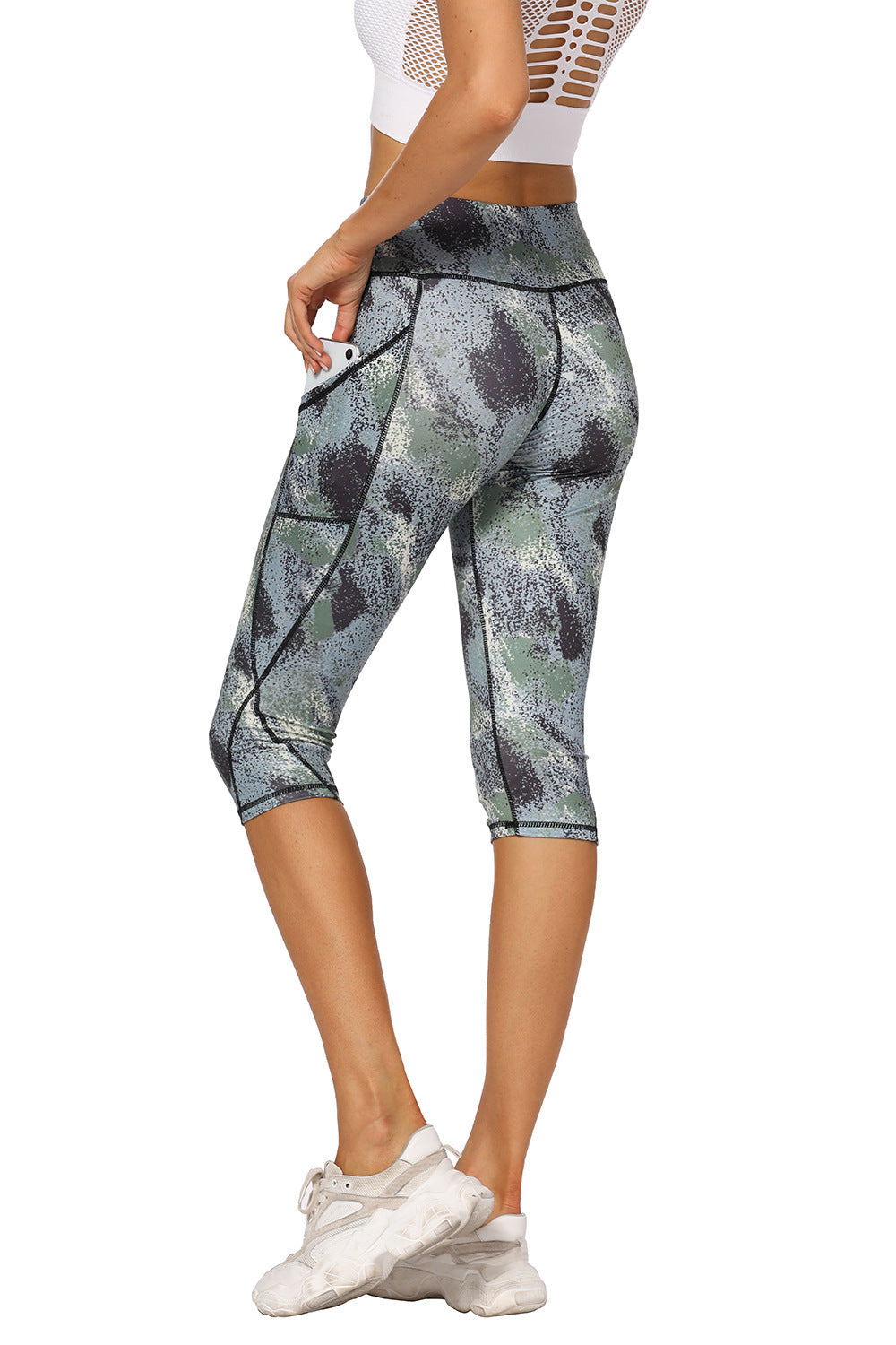 Floral Print Pocket Yoga Women&