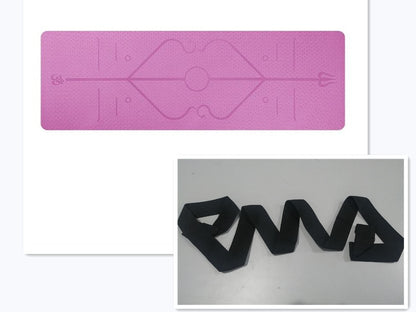 Non Slip TPE Yoga Mat Position Line Beginner - Fashion-booth
