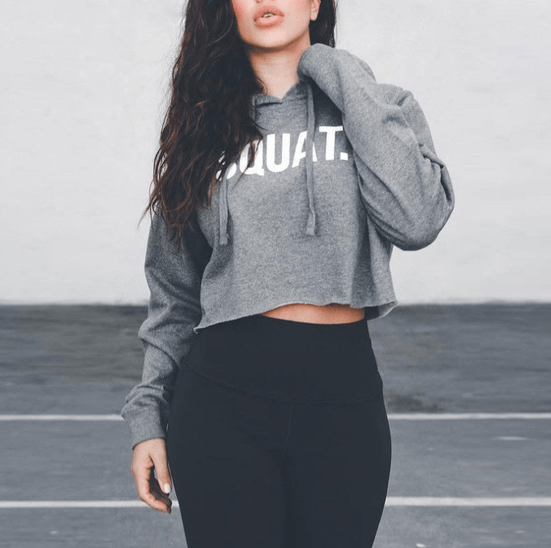 Women Fashion Active Hoodies Long Sleeve Crop Top Letter Print Loose H Women Fashion Active Hoodies Long Sleeve Crop Top Letter Print Loose Hooded sweat Fashion-booth