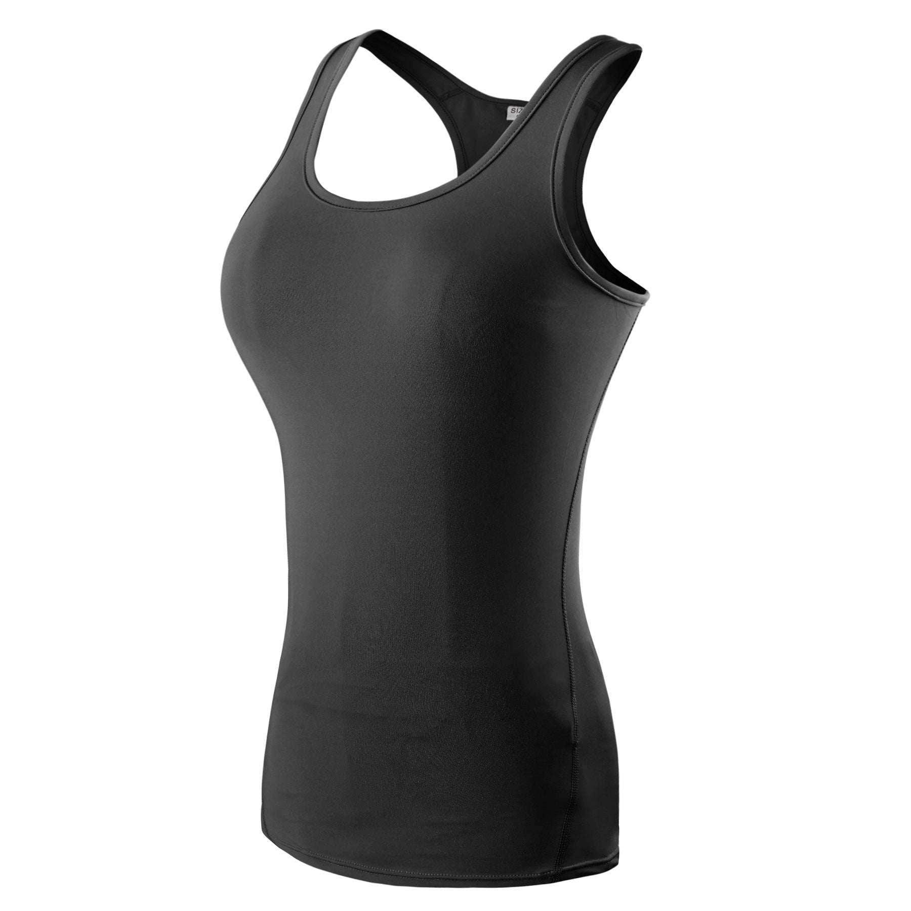 Women plus size black bra tank top in polyester fiber.