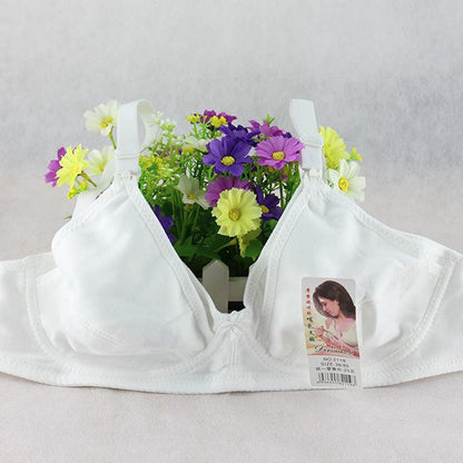 Cotton nursing bra for pregnant women in white with floral background.