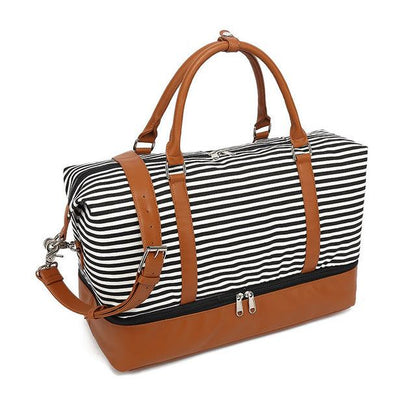 Canvas striped travel bag Canvas striped travel bag Fashion-booth