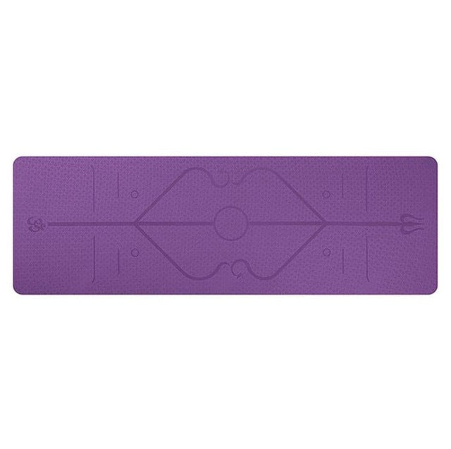 Non Slip TPE Yoga Mat Position Line Beginner - Fashion-booth