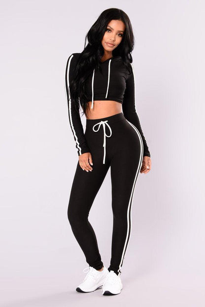 Women Ladies Tracksuit Crop Hoodies Sweatshirt Pants Sets Slim Wear Ca Women Ladies Tracksuit Crop Hoodies Sweatshirt Pants Sets Slim Wear Casual Suit Fashion-booth