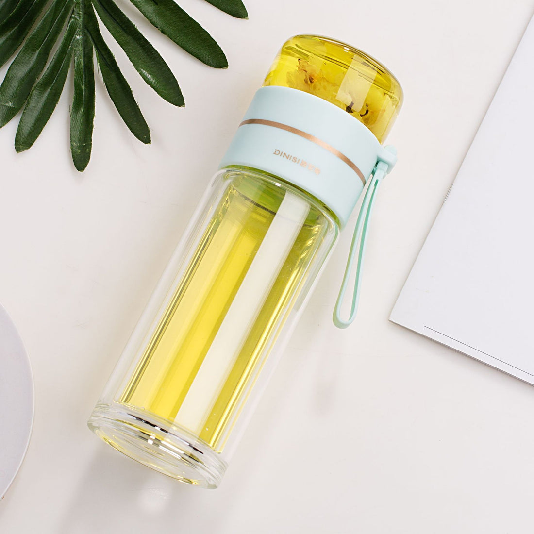 Glass Water Bottle With Tea Infuser Filter Tea Separation Double Wall  Tea Infuser Filter Tea Separation Double Wall Glass Bottle Leakproof Fashion-booth