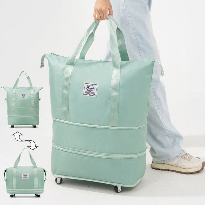 New Universal Wheel Travel Bag With Double-layer Dry And Wet Separatio Universal Wheel Travel Bag Fashion-booth