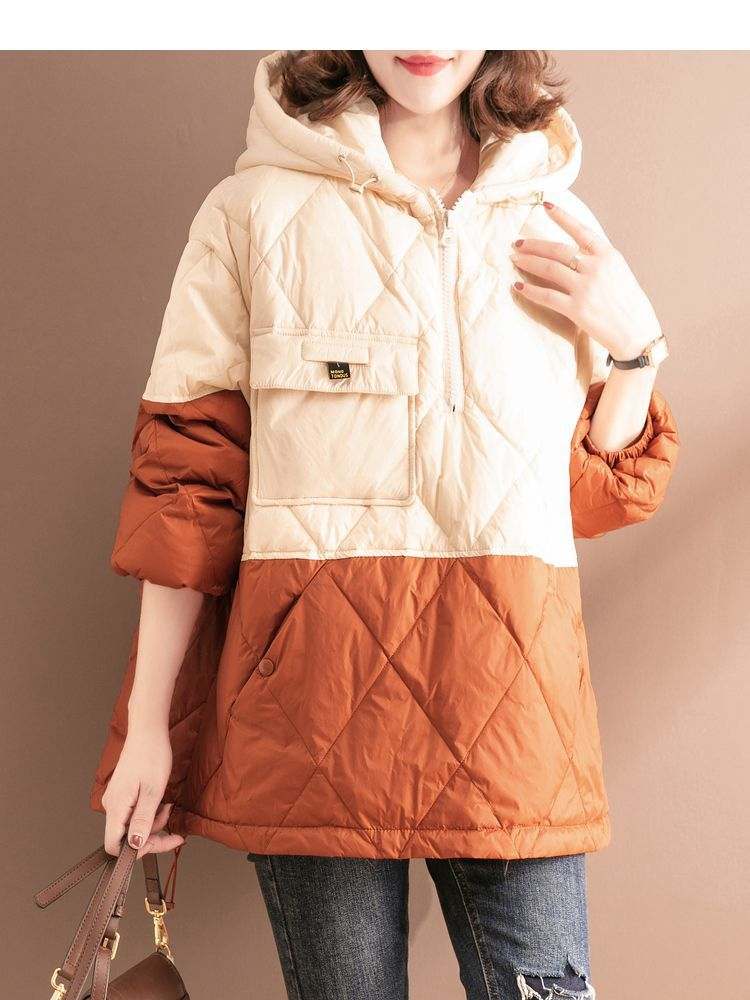Women's Clothing Light Thin And Loose Warm Hooded Cotton Coat Jacket - Fashion-booth