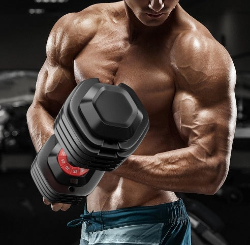 Adjustable Dumbbell Set, 10 In 1 Free Dumbbell For Men And Women, Black Dumbbell For Home Gym, Full Body Workout Fitness, Fast Adjust By Turning Handle 10 Gears55 LB - Fashion-booth