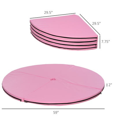 Soozier Pole Dance Mat, 2T X 5W Folding Pole Dance Mat For Home, Lightweight And Foldable, Pink - Fashion-booth