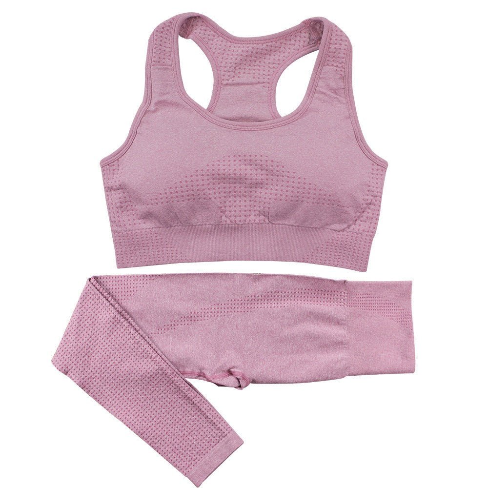 2PCS Yoga Set Women Vitality Seamless Gym Set High Waist Fitness Crop  2PCS Yoga Set Women Vitality Seamless Gym Set Fashion-booth