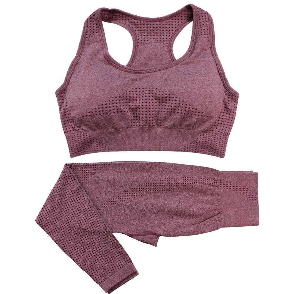 2PCS Yoga Set Women Vitality Seamless Gym Set High Waist Fitness Crop  2PCS Yoga Set Women Vitality Seamless Gym Set Fashion-booth