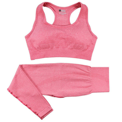 2PCS Yoga Set Women Vitality Seamless Gym Set High Waist Fitness Crop  2PCS Yoga Set Women Vitality Seamless Gym Set Fashion-booth