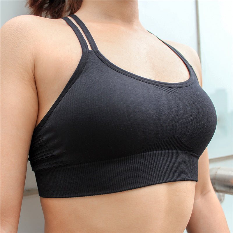 Seamless Hollow Out Fitness Gym Bra Women Double Straps Sport Yoga Bra Fitness Gym Bra Women Double Straps Sport Yoga Bra Quick Dry Fashion-booth