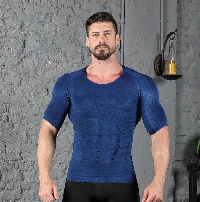 Male Chest Compression T-shirt Fitness Hero Belly Buster Slimming -shirt Fitness Hero Belly Buster Slimming Fashion-booth