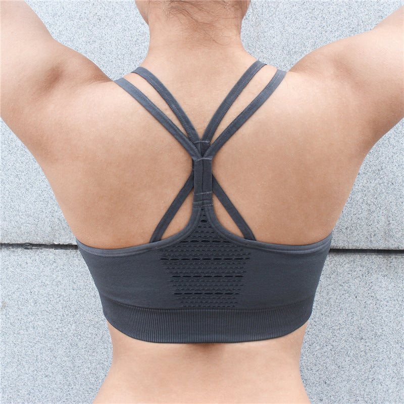 Seamless Hollow Out Fitness Gym Bra Women Double Straps Sport Yoga Bra Fitness Gym Bra Women Double Straps Sport Yoga Bra Quick Dry Fashion-booth