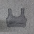 Professional sports seamless fitness bra in gray for women, nylon blend, vest style.