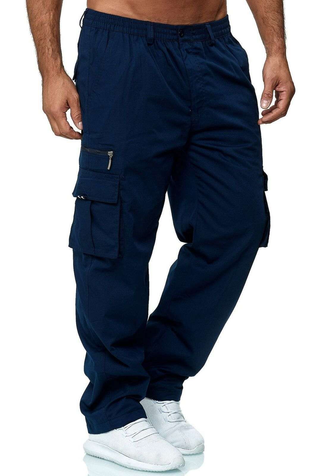 Men's Casual Multi-pocket Loose Straight Cargo Pants - Fashion-booth