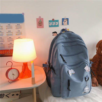 Backpack School Bag Girls Students Schoolbag High Capacity Multi-pocke Backpack School Bag Girls Students Schoolbag High Capacity Multi-pocket Design Bags Fashion-booth