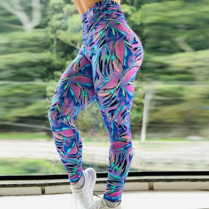 Colorful Sequin Print Gym High Waist Pants Colorful Sequin Print Gym High Waist Pants Fashion-booth