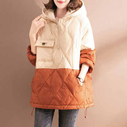 Women's Clothing Light Thin And Loose Warm Hooded Cotton Coat Jacket - Fashion-booth