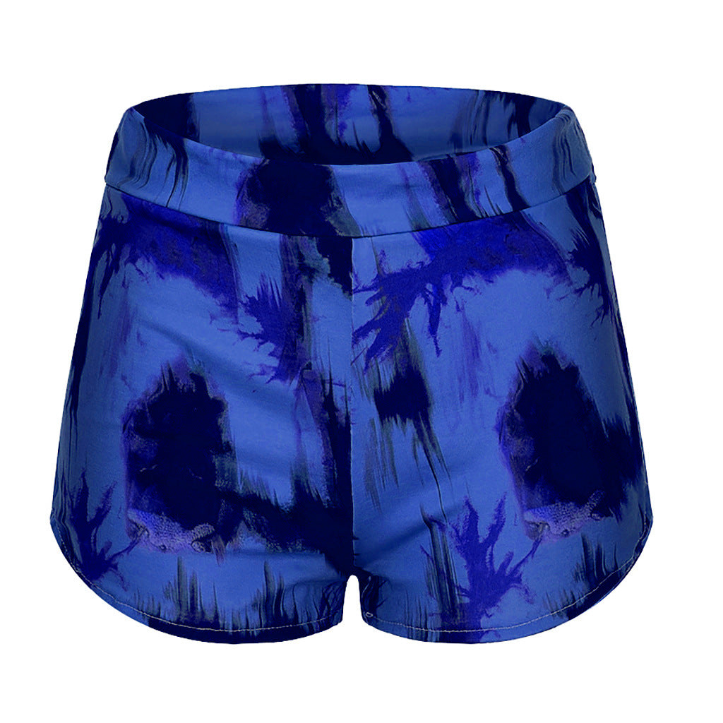 Ladies Tie Dye Printed Shorts Hip-Up Yoga Pants Ladies Tie Dye Printed Shorts Hip- Fashion-booth