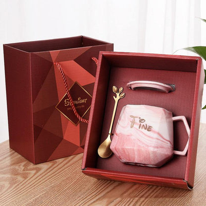 Gift Box With Lid Ceramic Mug With Spoon Lid Ceramic Mug Fashion-booth