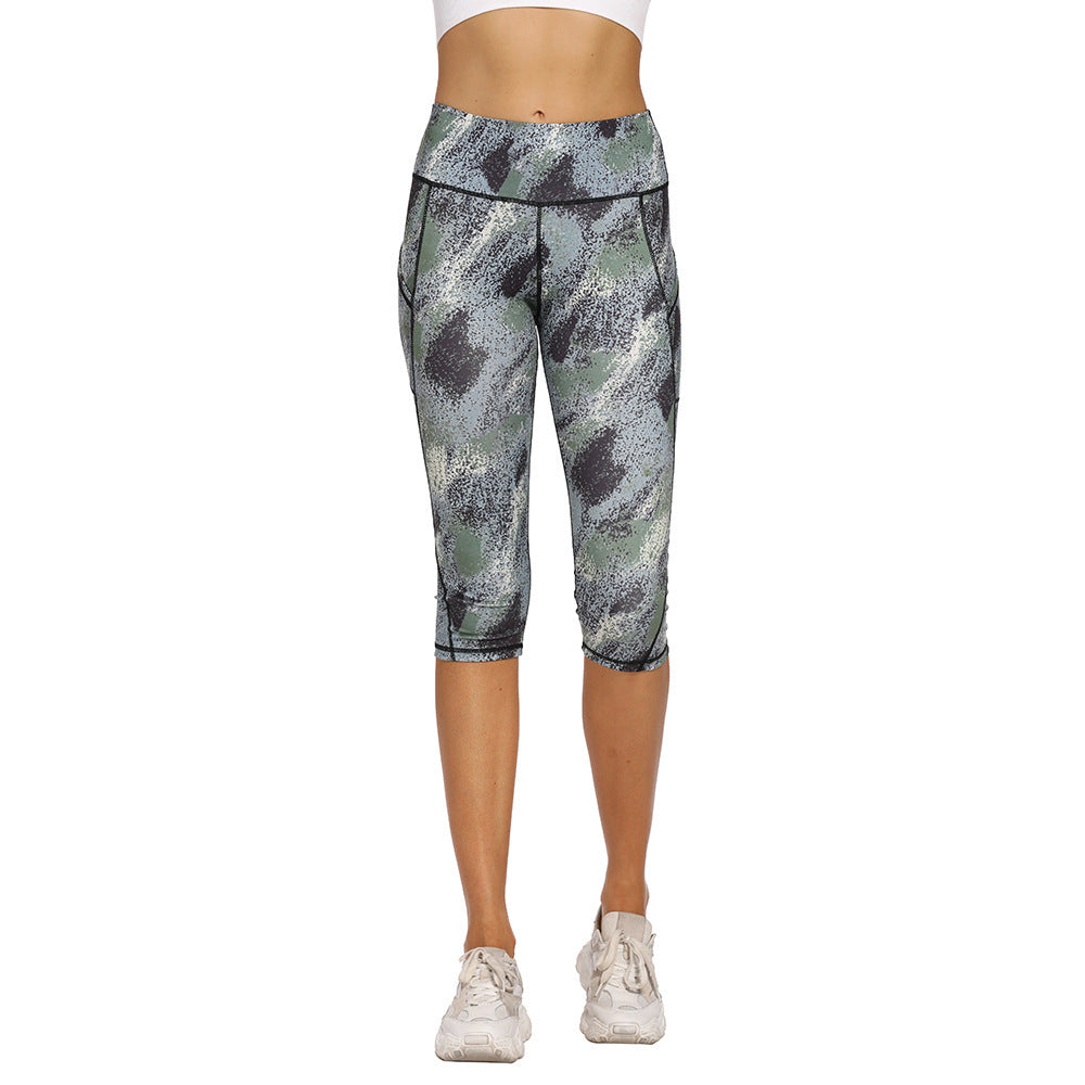 Floral Print Pocket Yoga Women&