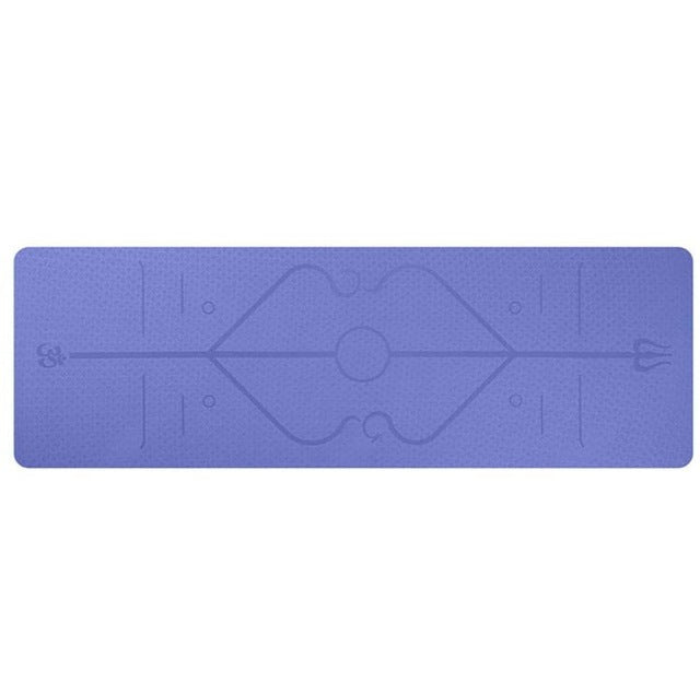 Non Slip TPE Yoga Mat Position Line Beginner - Fashion-booth