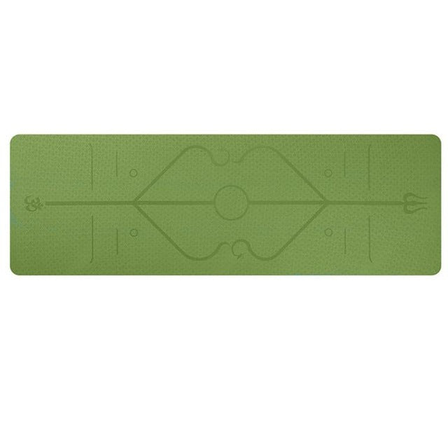 Non Slip TPE Yoga Mat Position Line Beginner - Fashion-booth