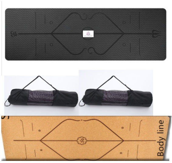 Non Slip TPE Yoga Mat Position Line Beginner - Fashion-booth