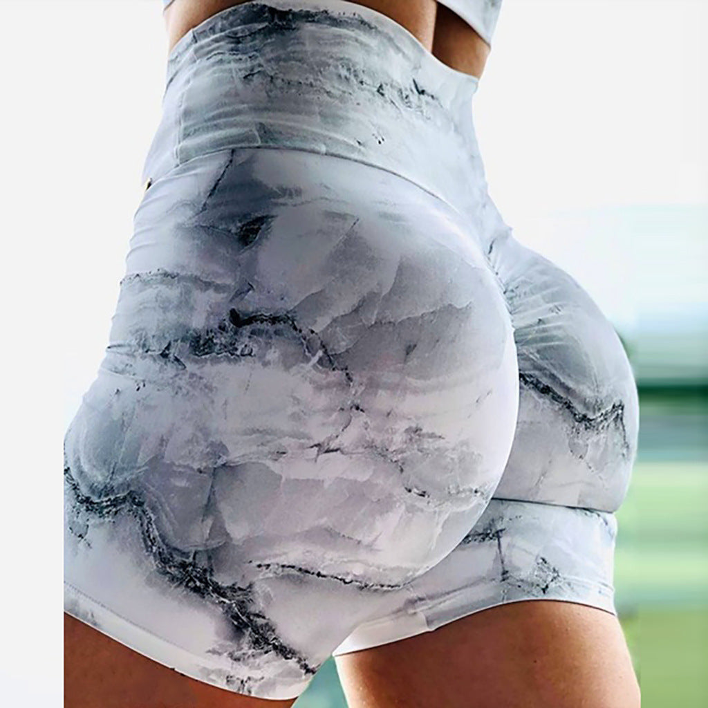 Ladies Tie Dye Printed Shorts Hip-Up Yoga Pants Ladies Tie Dye Printed Shorts Hip- Fashion-booth