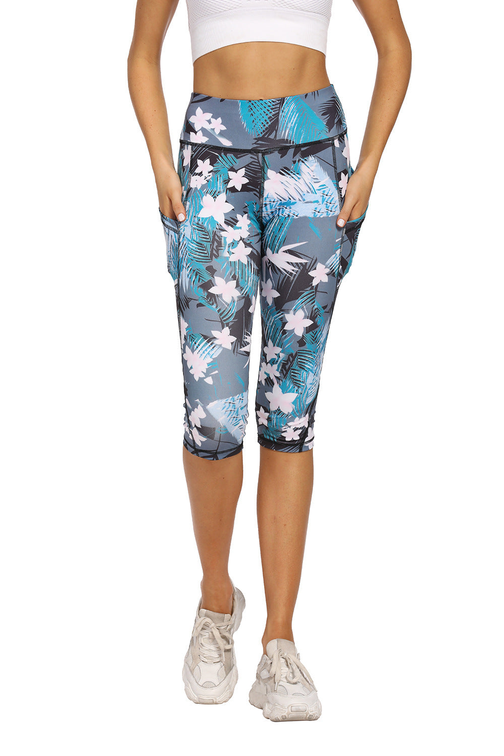 Floral Print Pocket Yoga Women&